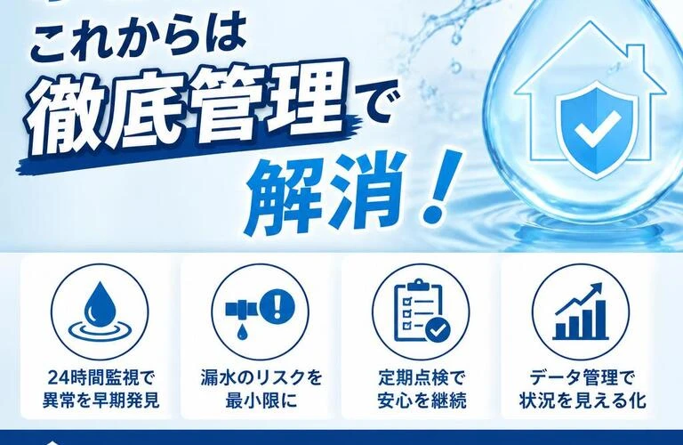 水漏れの心配、これからは徹底管理で解消！