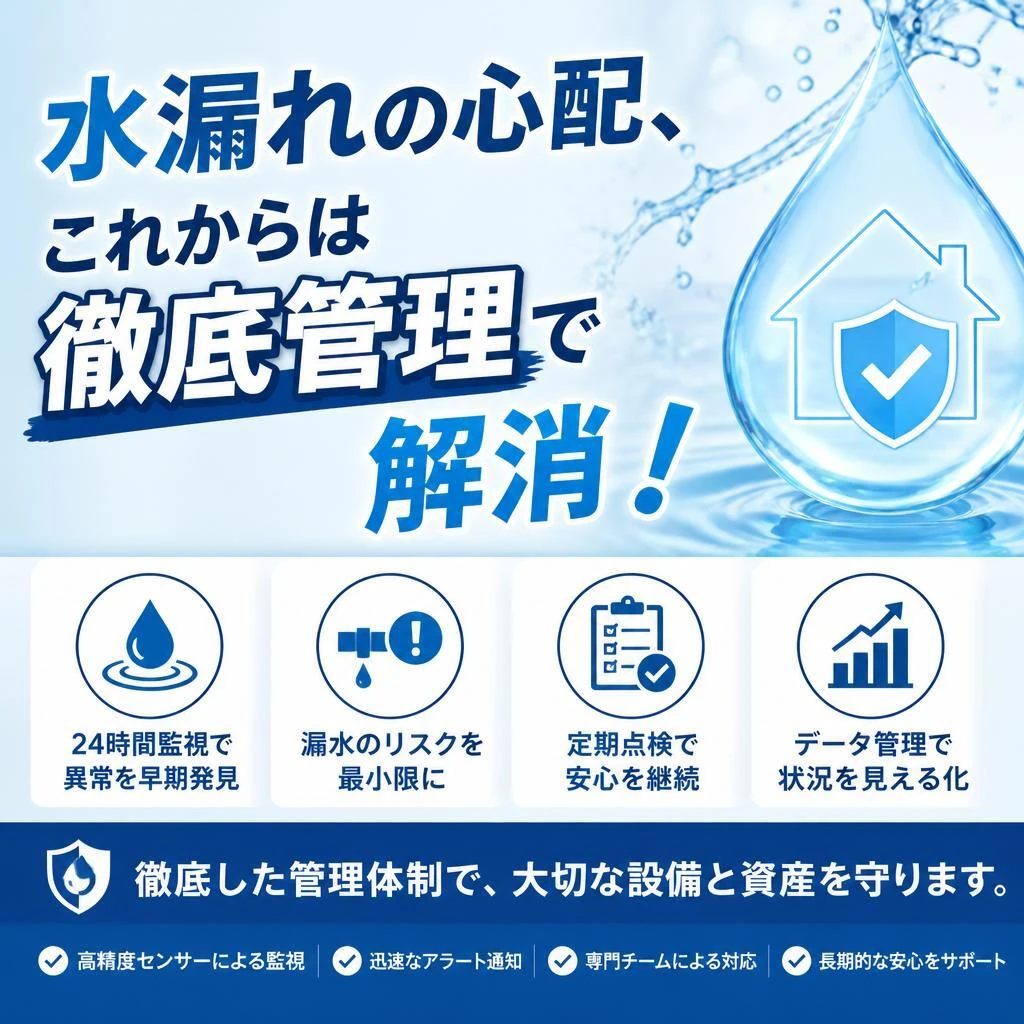 水漏れの心配、これからは徹底管理で解消！