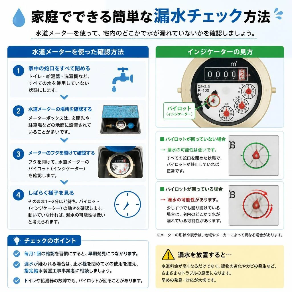 簡単にできる漏水チェック方法