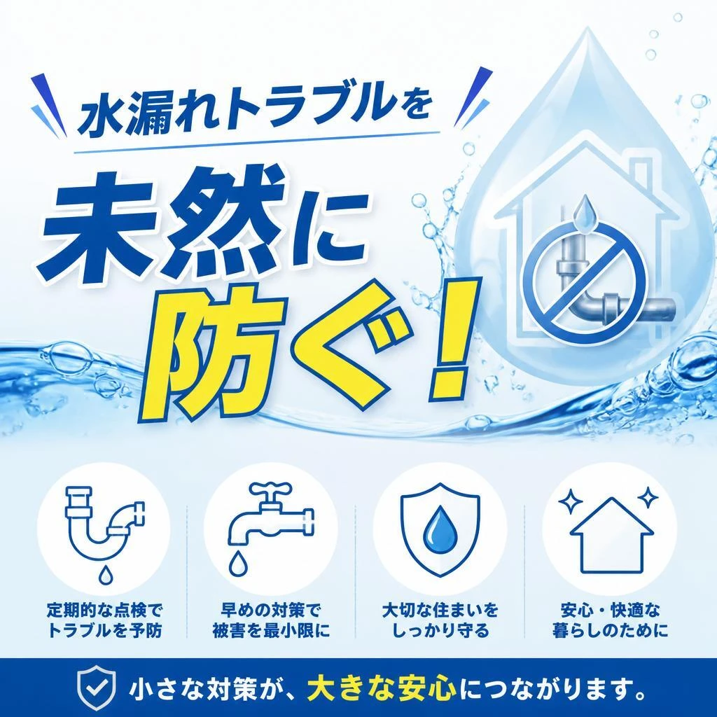 水漏れトラブルを未然に防ぐ！