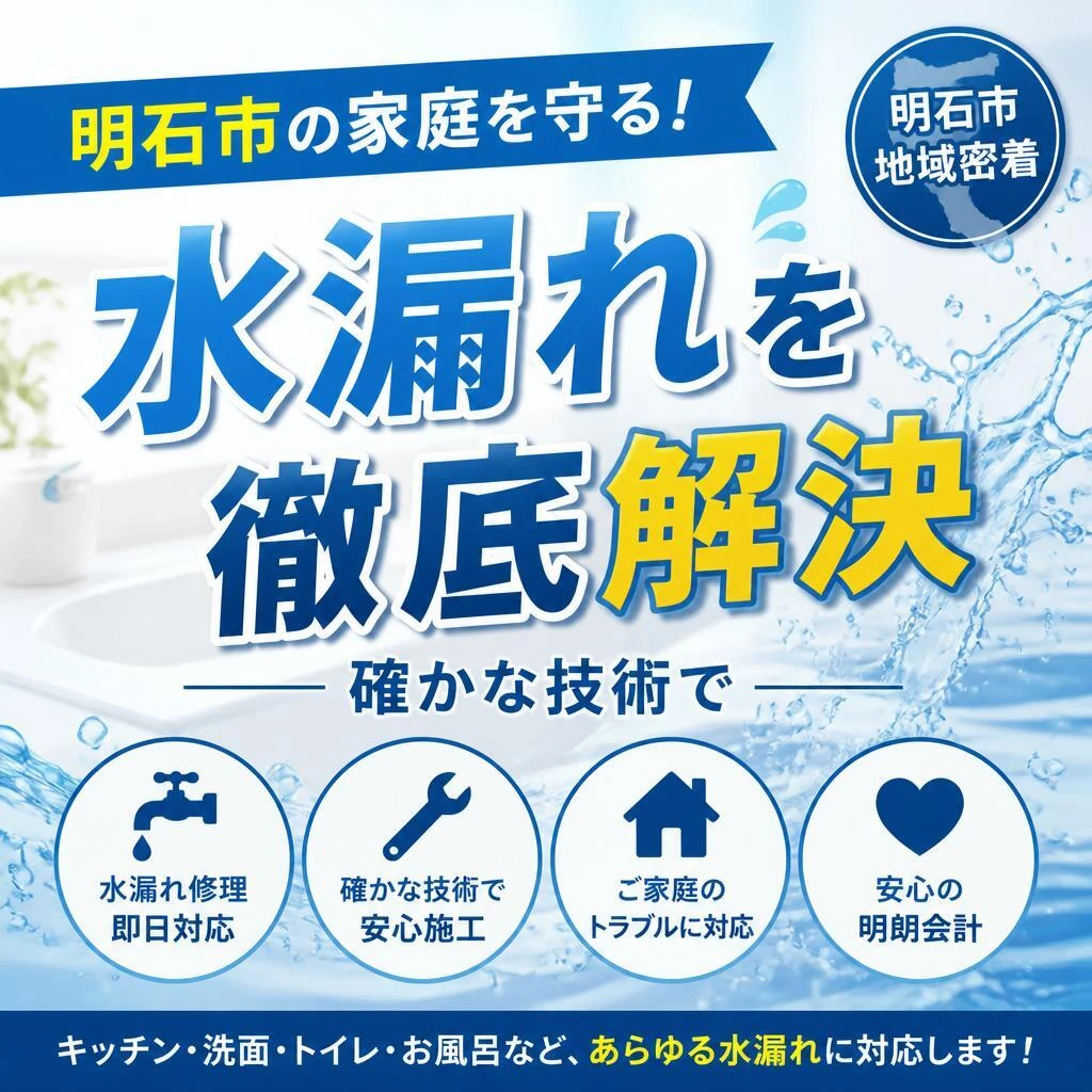 明石市の家庭を守る！確かな技術で水漏れを徹底解決